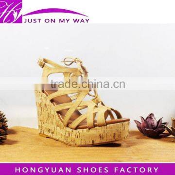 ladies beautiful new model women wedge stripe sandals spring and summer