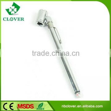 Stainless steel and plastic material for car use pen type tire pressure gauge