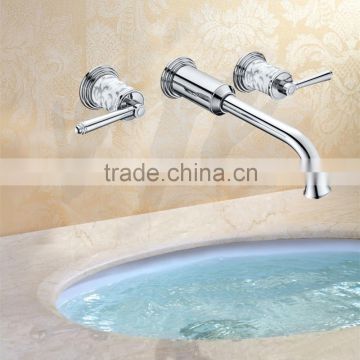 Wall Mounted Dual Handle Bathroom Basin Tap