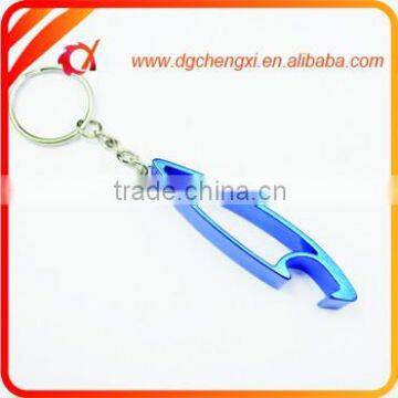 Aluminium Alloy blue Bottle Opener Keychain ,Promotion Custom Bottle Opener keychain