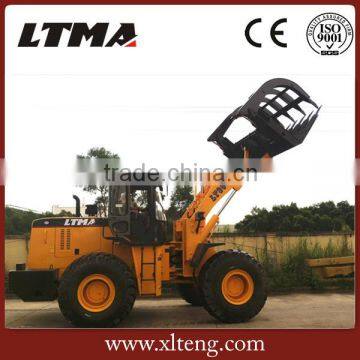 LTMA grass loader | wood grapple log wheel loader sugarcane loader