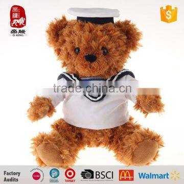 Supplier stuffed teddy bear with navy clothes toys