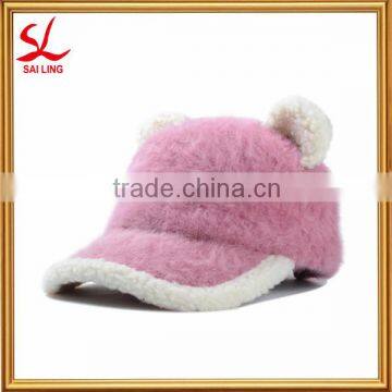 Fashion Women Rabbit Fur Winter Hat Rabbit Animal Hat Funny Adult Baseball Hats photo-3