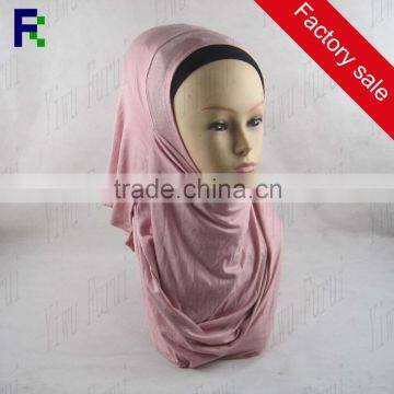 Yiwu two faces plain jersey instant hijab muslim women hijab scarf