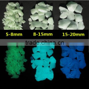 Free sample 24hours glow time blue green luminous gravel pebble stone