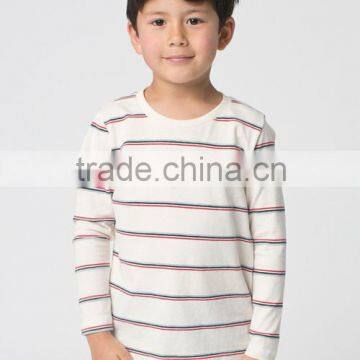 2015 new design oem service kids long sleeve stripe t shirt