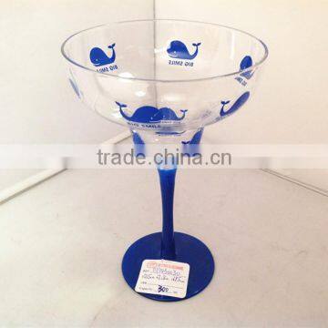 ocean series margaret glass with blue whale decal decoration