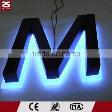 CE certified store front sign led alphabet letter stainless steel led backlit letter sign