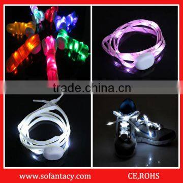 Promotional Safety Sport Nylon Light Up Led Shoe Lace, Flashing Shoelace, Illuminated Shoe Lace