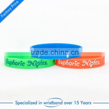 Supply big party recorgnition custom eco-friendly silicone wristbands