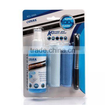 OPULA LCD SCREEN Cleaning kit with 2 cleaning cloths and one 100ml solution cleaner and one wool brush