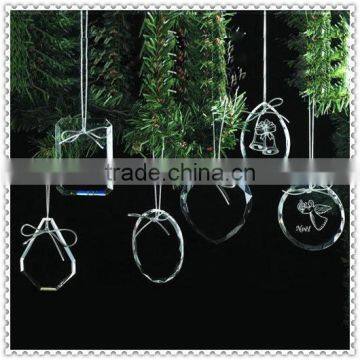 Hanging Glass Custom Shape Ornaments For Christmas Supplies