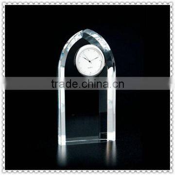 Fashionable Clear Arch Crystal Clocks For Home Gift