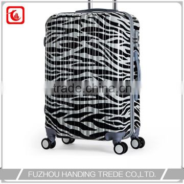 fancy travel trolley zebra print hard case luggage