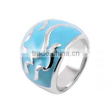 SRR4061 Man Ring with Turquoise Resin Thumb Ring Custom Stainless Steel Ring