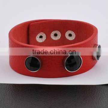 Stainless Steel Leather Bracelet Vners(GB10376)