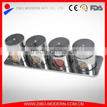 Wholesale 4 Pcs Stainless Steel Spice Jar Rack