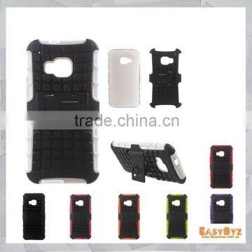 Anti-slip PC and TPU Shell Case for HTC One M9 with Kickstand,Design hot sell for htc tpu combo case