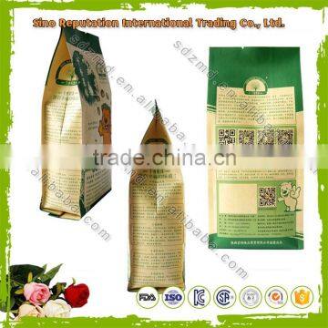 Kraft paper custom printed side gusset bag for snack food