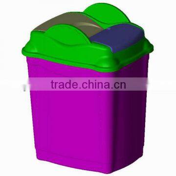 10L plastic swing lid dustbin injection mould