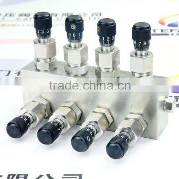 High pressure 8 way gauge regulating valve