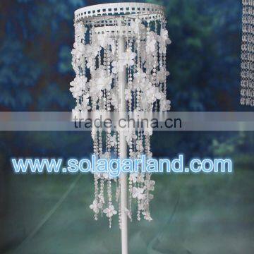 Wholesale 5M Length Wedding Decoration Diamond Cut Crystal Beads Strands Garland With 5CM Flower and Pearl Beads