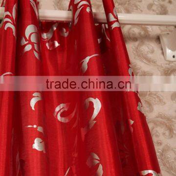 100% Polyester Fabric Faux Silk Flower Foil Printed Curtain Panel Drapes Drapery