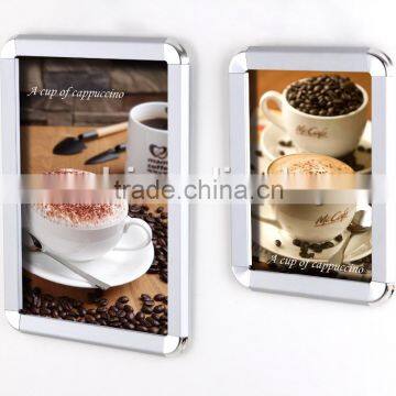 New design high quality 24x36 aluminum advertising frame silver advertising snap frame