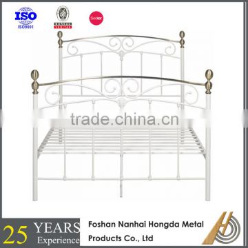 european bed frame with gold ball