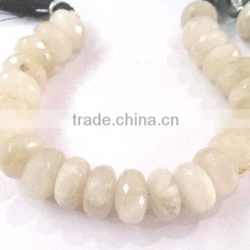 Natural Silverite Gemstone faceted roundel beads