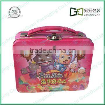 Kairu Lamb Cute promotion metal tin double layer lunch box for kids