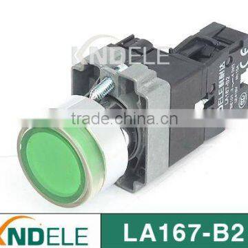 flat waterproof electrical push button switch with LED ,silver contact grade A LA167-B2-BW