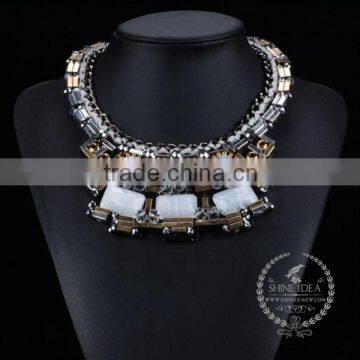 high quality vintage rhinestone chunky statement necklace tin alloy fashion women pendant necklace 6390063