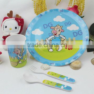 JH55165 plate JH06004 cup JH01 spoon JH02 fork 4pcs kids dinner set