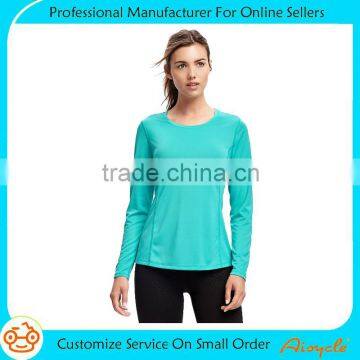 Wholesale cheap dri fit gym shirts breathable long sleeve running shirts