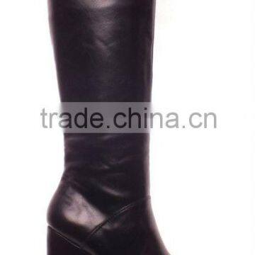 Cheap Black Knee High Heel Wedge Women Boots
