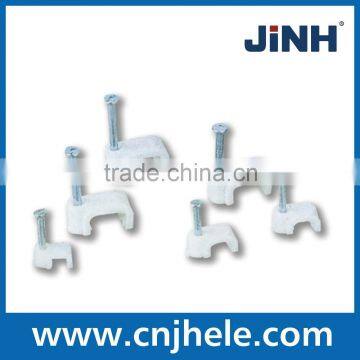 China professional manufacturer round flat cable clip with metal nail