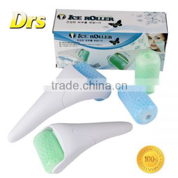 Portable beauty equipment plastic head ice derma roller for skin care