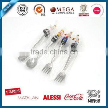 Top quality stainless steel tea spoon with custom design resin tip for promotion