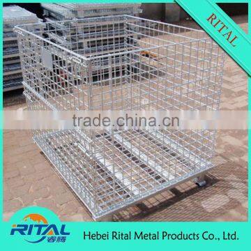 Industrial Stackable Metal Pallet Wire Mesh Cage for Storage Racking System