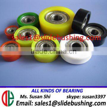 Curtain Window Sliding Door Plain Bearing 625 Wrapped Polyurethane PU Rubber Ball Bearing U V Groove Ring Plastic Coated Bearing photo-5
