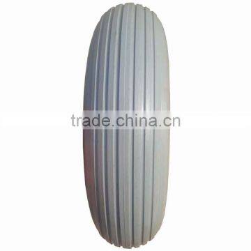 13 Inch 4.00-6 FLAT FREE PU Wheel With Metal Rim for Wheelbarrows Tool Carts photo-5