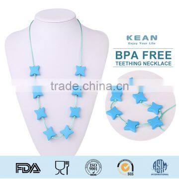 Kean latest design silicone beaded teething necklace for baby chewing