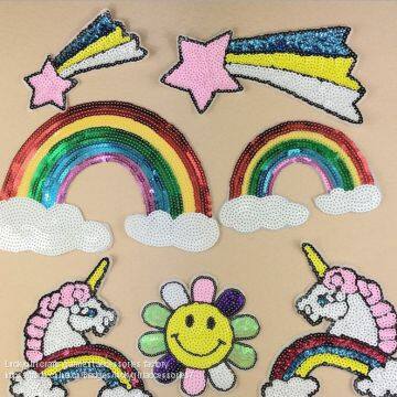 Factory supply fashion bright 3mm sequins embroidery design