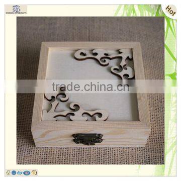 Set Three Unfinished Laser Engraved Hinged Wood Boxes