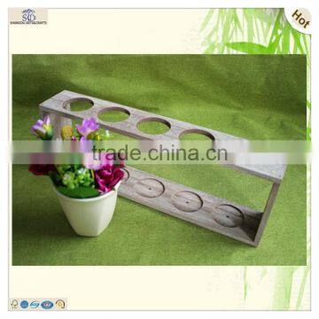 Antique Color Five Compartments Wood Test Tube Stand photo-4