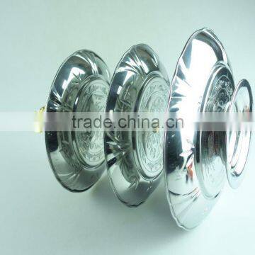 stainless steel metal flower plate salver metal decoration with 3 layer