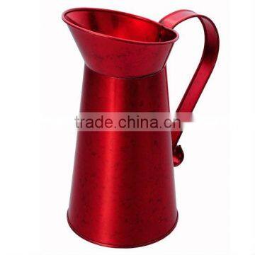 ROUND JUG LARGE TRANSPARENT RED Garden Galvanized pitcher garden pots home pots pitcher Milk jug