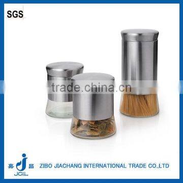 half stainless steel coating glass canister CS324