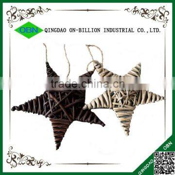 Hand woven hanging wicker chirstmas decoration star